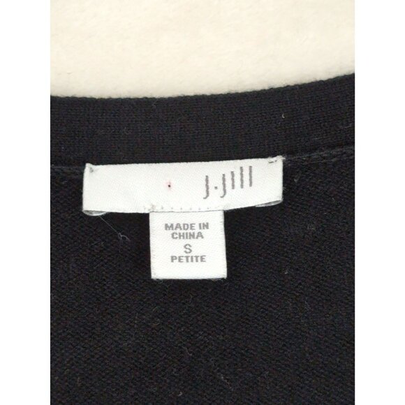 J Jill Duster Cardigan Womens S Petite‎ Black Capsule Minimalist Preppy Academia - Picture 9 of 13